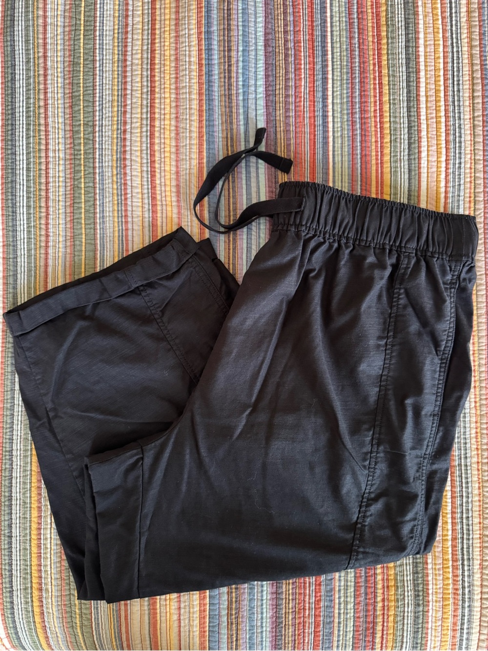 Lane Bryant Black Soft Slub Capri Pants 18/20 Women's elastic stretch wide leg